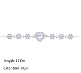 عصفور كريستال انسيال فضة عيار 925 علي شكل قلب مرصع بالزركون